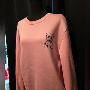 Pink Sweatshirt with Bear Graphic